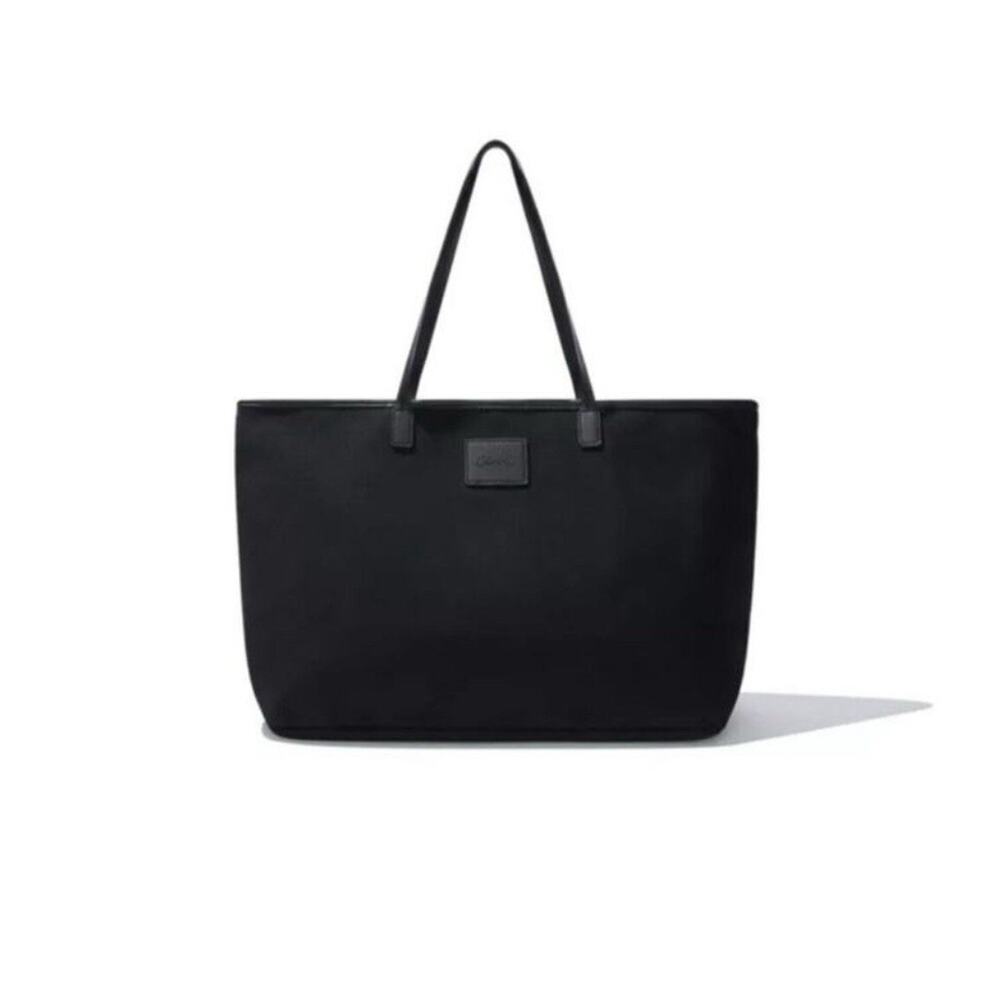 CLEOBELLA Black Canvas Tote Beach Classic Minimalist Travel Sleek Preppy